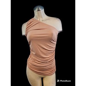 Lulus Size M Pink One Shoulder Ruched Top
